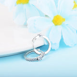 Sterling Silver Hoop Earrings Sparkling Jewelry Europe Mother's Gift
