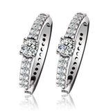 Sterling Silver Hoop Earrings Sparkling Jewelry Europe Mother's Gift