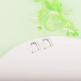 Sterling Silver U-shaped Hoop Earrings for Women
