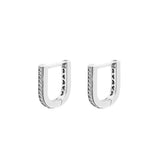 Sterling Silver U-shaped Hoop Earrings for Women