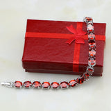 Sterling Silver Red Garnet Zircon Bracelet