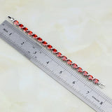 Sterling Silver Red Garnet Zircon Bracelet