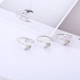 Sterling Silver S925 Ring Settings Women's Pearl Ring Mounts