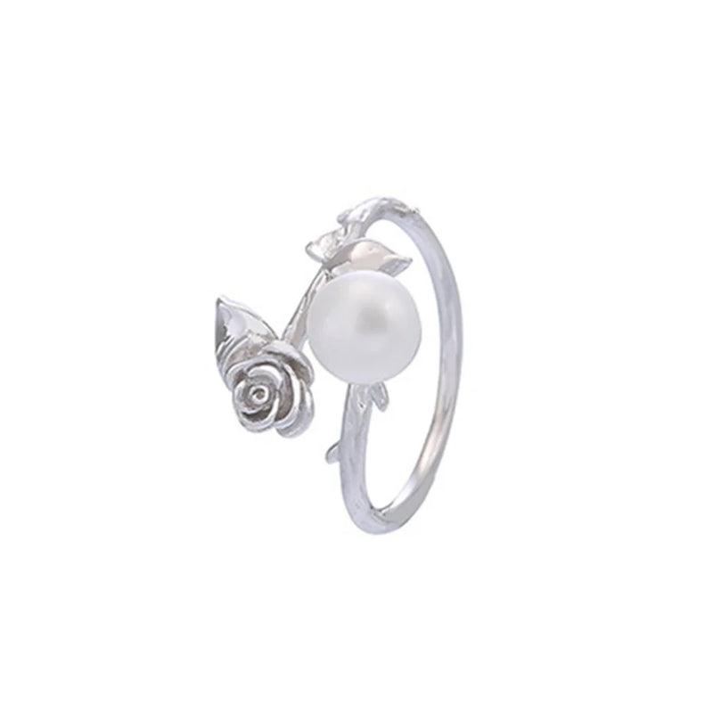 Sterling Silver S925 Ring Settings Women's Pearl Ring Mounts