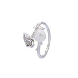 Sterling Silver S925 Ring Settings Women's Pearl Ring Mounts