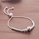 Sterling-Silver-Jewelry Beads Sliding Bracelet 925 Silver Chain Charm Bracelets