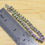 Yellow Zircon CZ Chain Bracelet Sterling Silver Box&Free S077