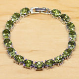 Yellow Zircon CZ Chain Bracelet Sterling Silver Box&Free S077