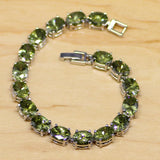 Yellow Zircon CZ Chain Bracelet Sterling Silver Box&Free S077