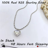 925 Sterling Silver Love Rice Bead Chain Initial Necklace for Women