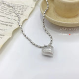 Sterling Silver Love Rice Bead Chain Necklace for Women