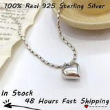 925 Sterling Silver Love Rice Bead Chain Initial Necklace for Women