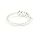 Silver Leaf Pearl Ring for Women Adjustable