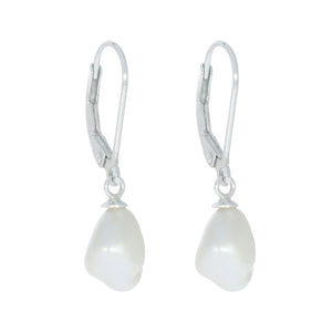 Sterling Silver Keshi Pearl Drop Earrings
