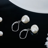 Sterling Silver Keshi Pearl Drop Earrings