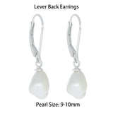 Sterling Silver Keshi Pearl Drop Earrings