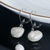 Sterling Silver Keshi Pearl Drop Earrings