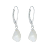 Sterling Silver Keshi Pearl Drop Earrings