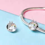 S925 Rainbow Unicorn Drops Spacer Beads DIY Bracelet Pendant