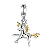 S925 Rainbow Unicorn Drops Spacer Beads DIY Bracelet Pendant