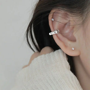 Sterling Silver Love Belt Ear Clip Female Individuality Wind INS.com