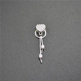 Sterling Silver Love Double Beads Pearl Pendants Mountings For Diy Jewelry