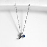 Sterling Silver Crystal Mini Stars Moon Pendant Necklace