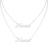 Personalized Sterling Silver Double Names Necklace for Women