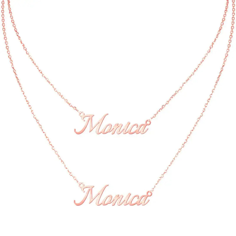 Personalized Sterling Silver Double Names Necklace for Women