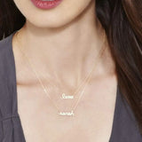 Personalized Sterling Silver Double Names Necklace for Women