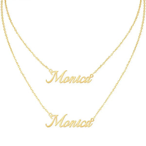 Personalized Sterling Silver Double Names Necklace for Women