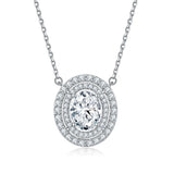 Silver Necklace Cross-border Pendant Diamond Birthstone Clavicle Chain