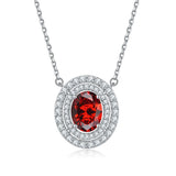 Silver Necklace Cross-border Pendant Diamond Birthstone Clavicle Chain