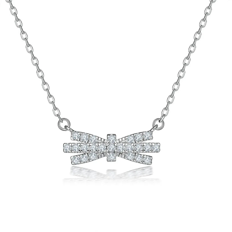 Sterling Silver Necklace Zircon Niche Versatile Ins Style Rice Pendant