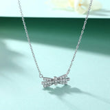 Sterling Silver Necklace Zircon Niche Versatile Ins Style Rice Pendant