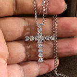 Sterling Silver Necklace with Natural Diamond Pendant