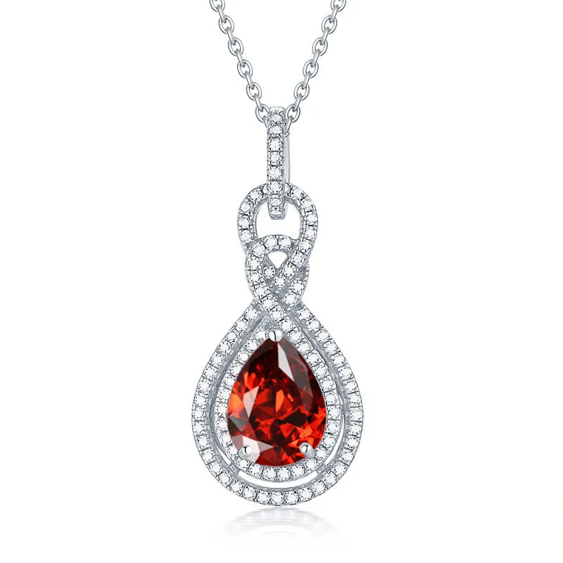 Sterling Silver Rose Necklace 12 Birthstone