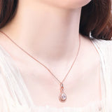 Sterling Silver Rose Necklace 12 Birthstone