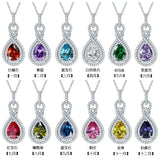 Sterling Silver Rose Necklace 12 Birthstone