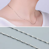 Striped Engraved 925 Silver Necklace for Women