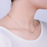 Striped Engraved 925 Silver Necklace for Women