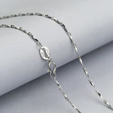 Striped Engraved 925 Silver Necklace for Women