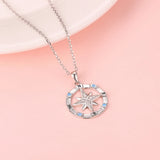 Opal Nautical Dream Compass Pendant Necklace for Women