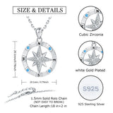 Opal Nautical Dream Compass Pendant Necklace for Women