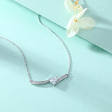 Ins Style Heart Pendant Necklace, Sterling Silver Clavicle Chain