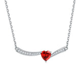 Ins Style Heart Pendant Necklace, Sterling Silver Clavicle Chain