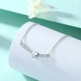 Ins Style Heart Pendant Necklace, Sterling Silver Clavicle Chain
