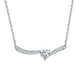 Ins Style Heart Pendant Necklace, Sterling Silver Clavicle Chain