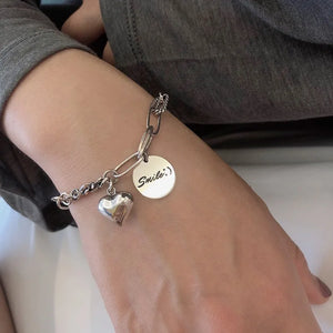 Vintage Geometric Heart Love Lucky Punk Bracelet