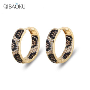 Leopard Circle Hoop Earrings Sterling Silver